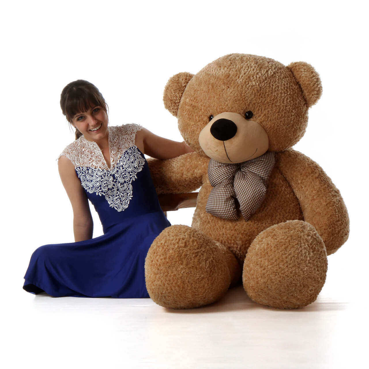 60in best Life Size Teddy Bear Shaggy Cuddles soft amber brown fur